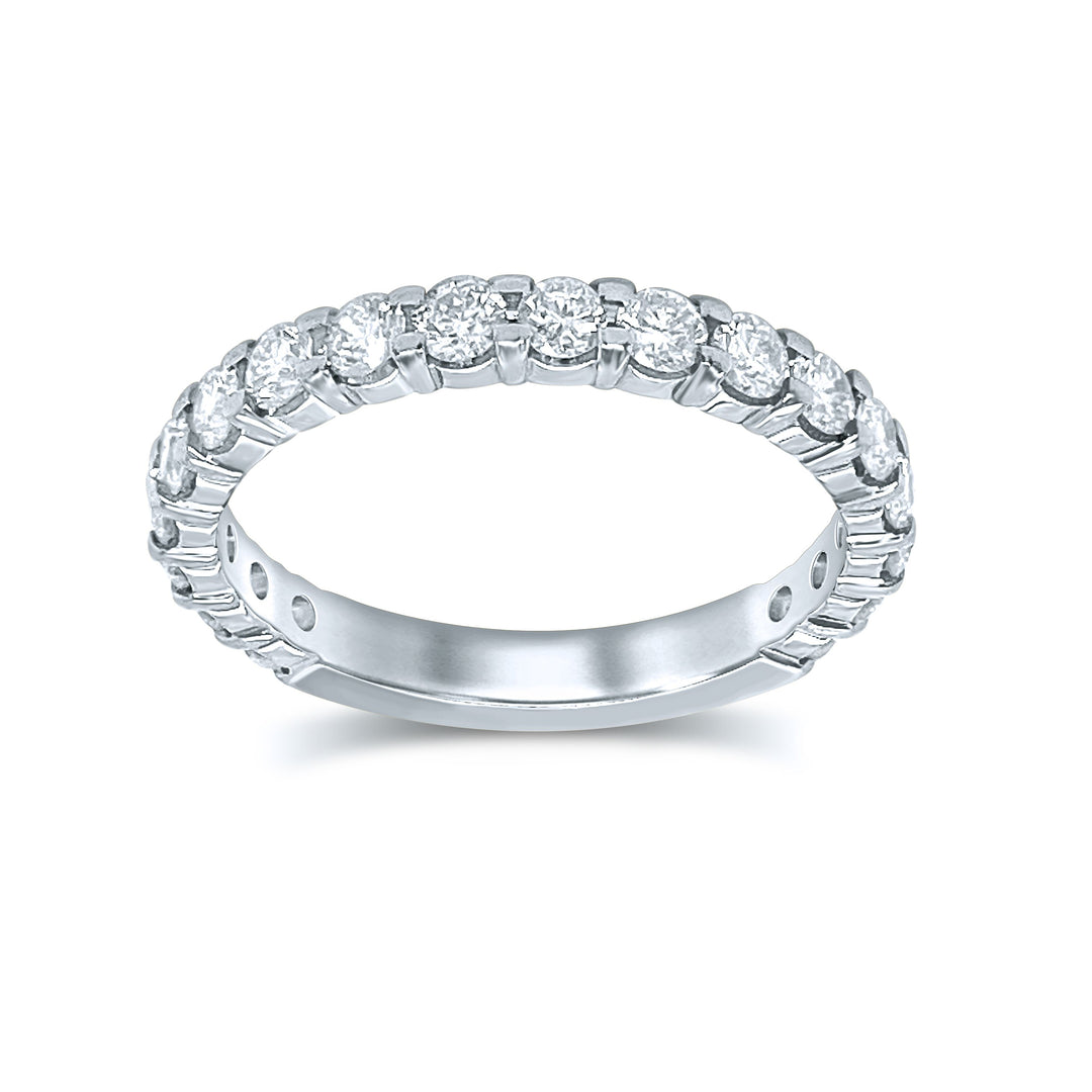 14K White Gold 18-Diamond Round Band - 1CT Brilliance