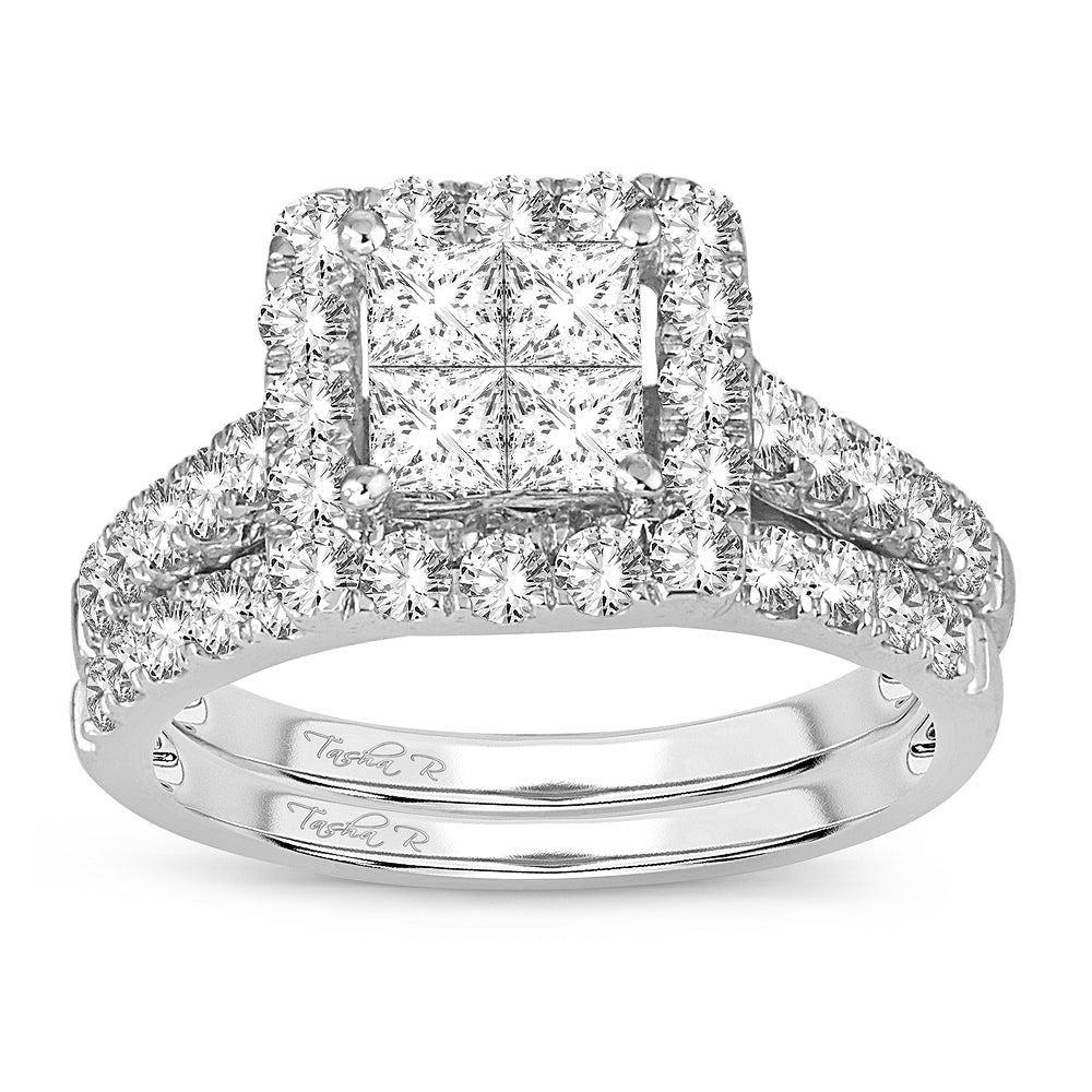 Timeless 14K White Gold 1.75ct Diamond Bridal Ring