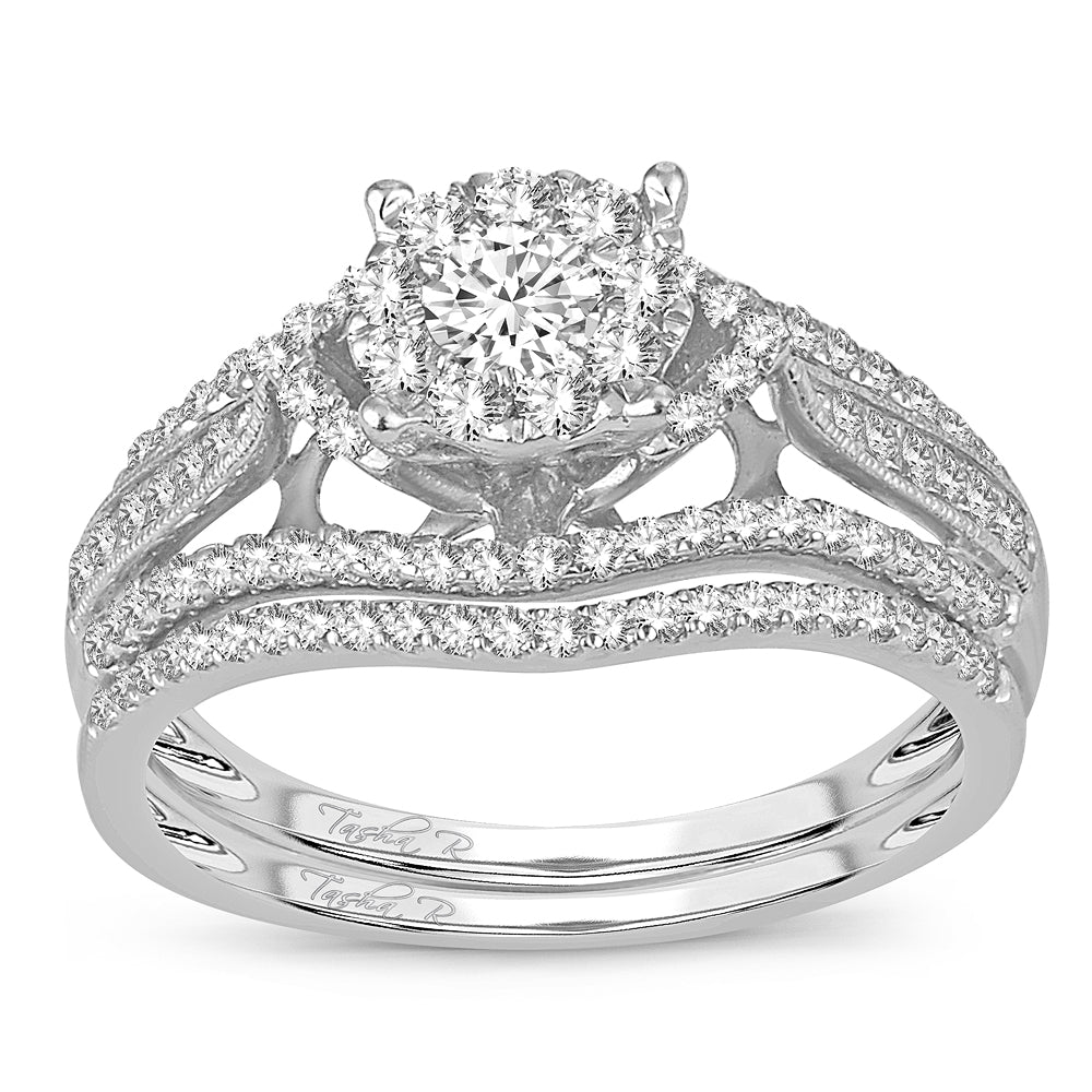 Timeless 14K White Gold 0.75CT Diamond Bridal Ring