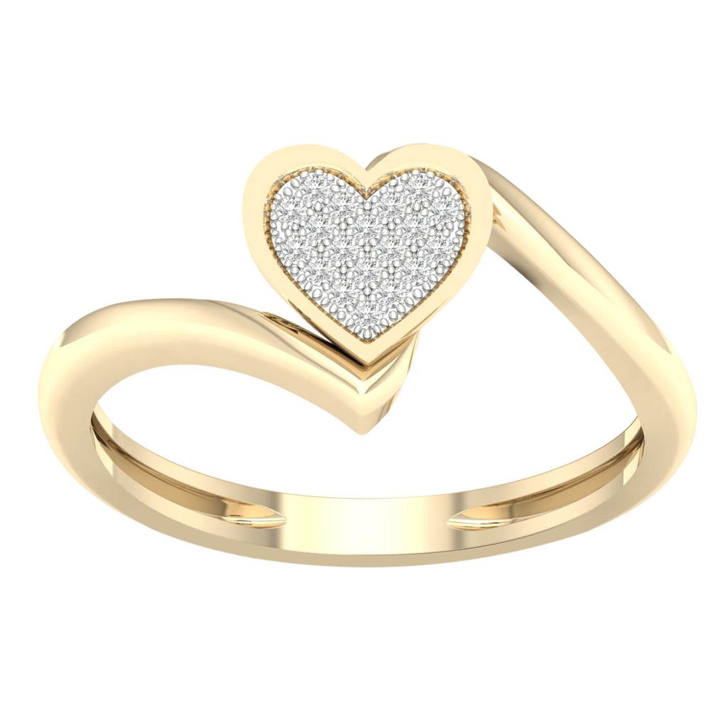 10k Yellow Gold Lab Diamond Womens Fashion Ring (0.06ct)