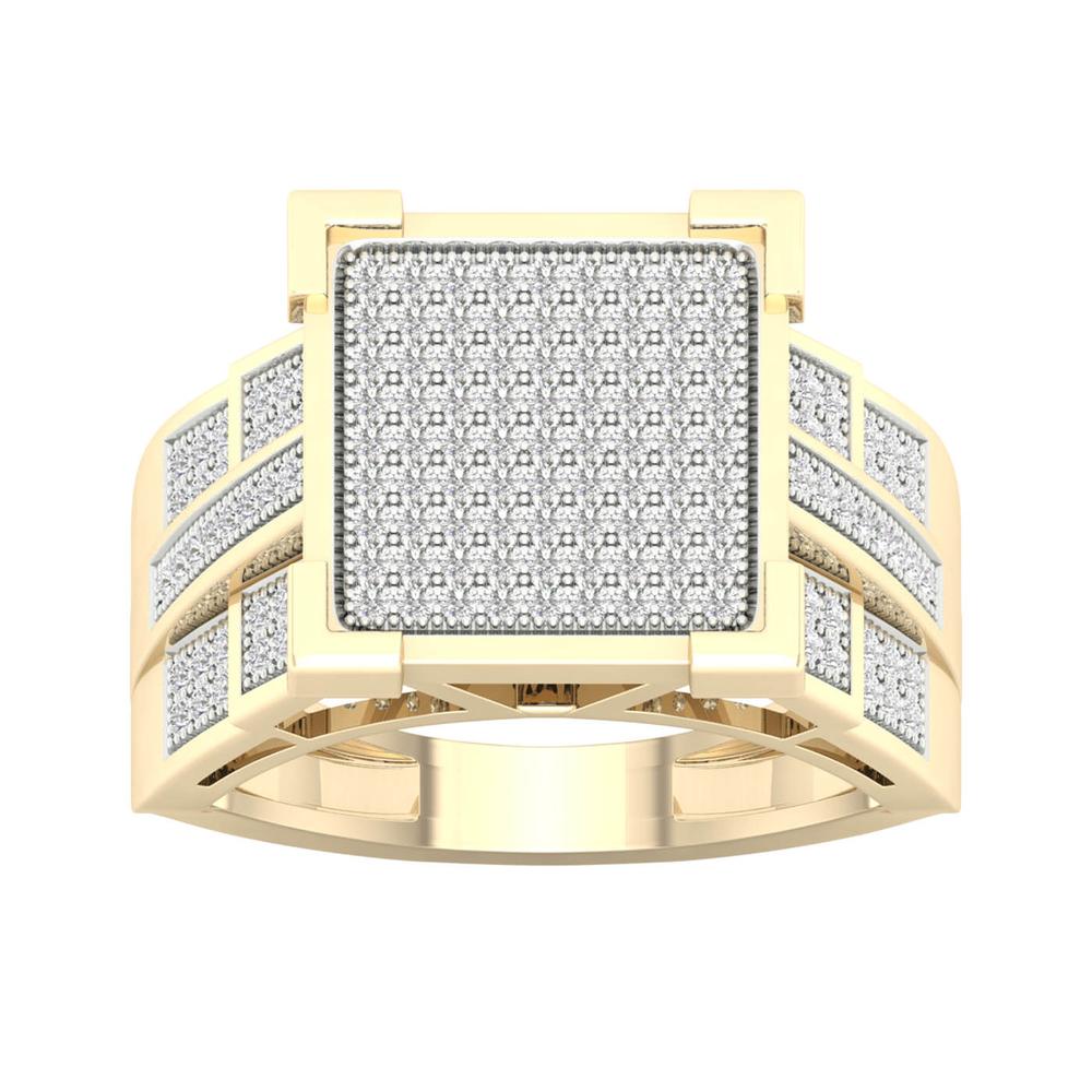 10k Yellow Gold Lab Diamond Womens Fashion Ring - 0.50ct