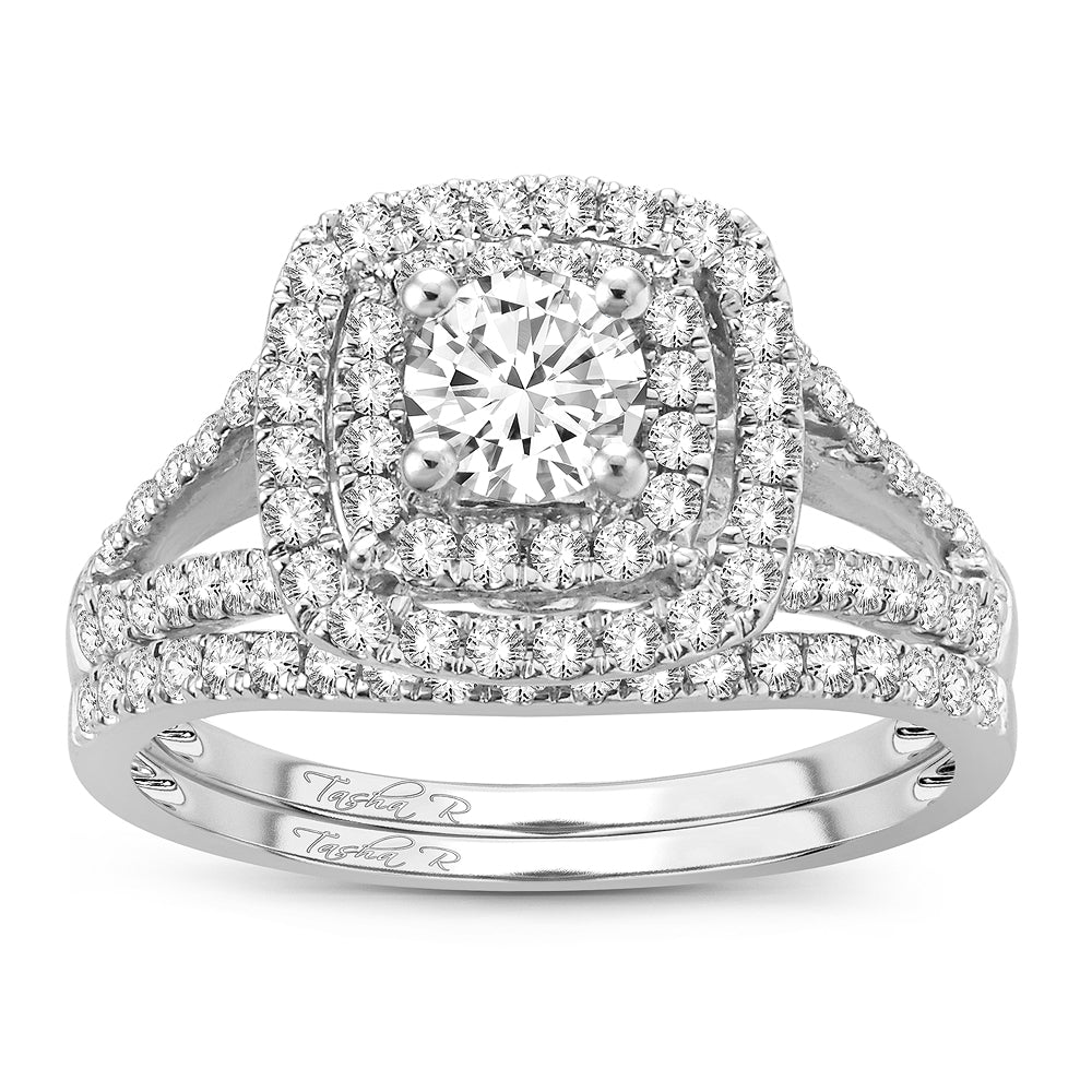 Timeless 14K White Gold 1.11Ct Diamond Bridal Ring Sparkle