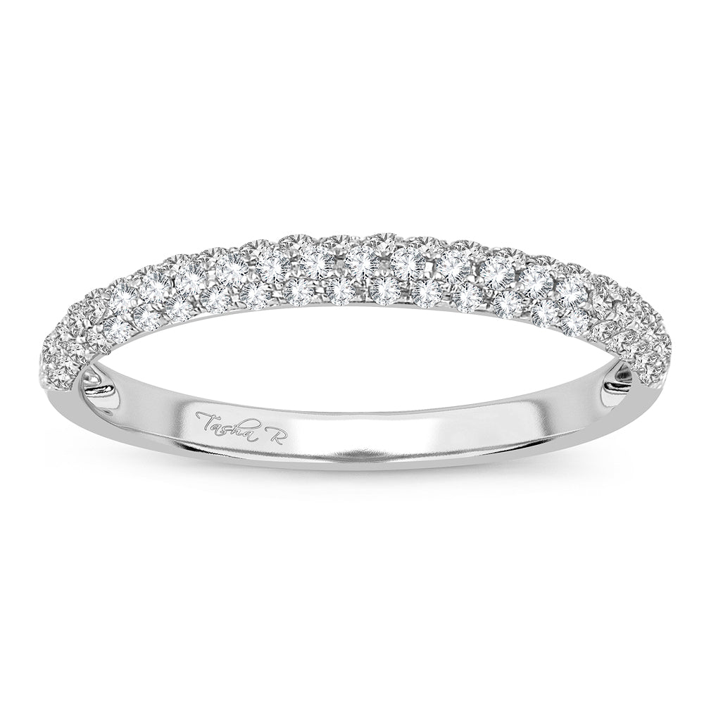 Elegant 14K White Gold 0.33ct Diamond Womens Fashion Band