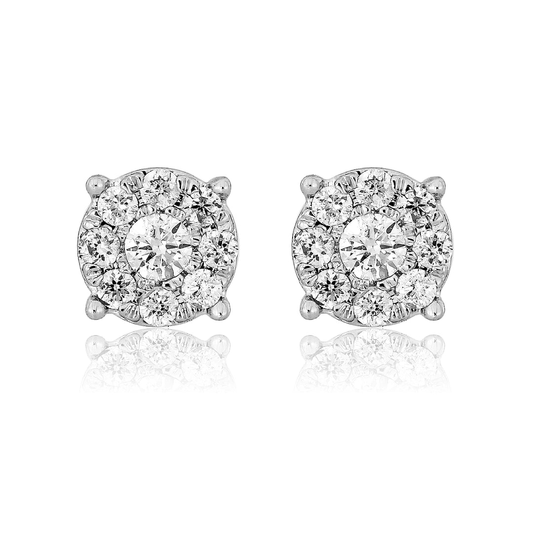 Chic 14k White Gold Lab Diamond Stud Earrings - 0.50ct