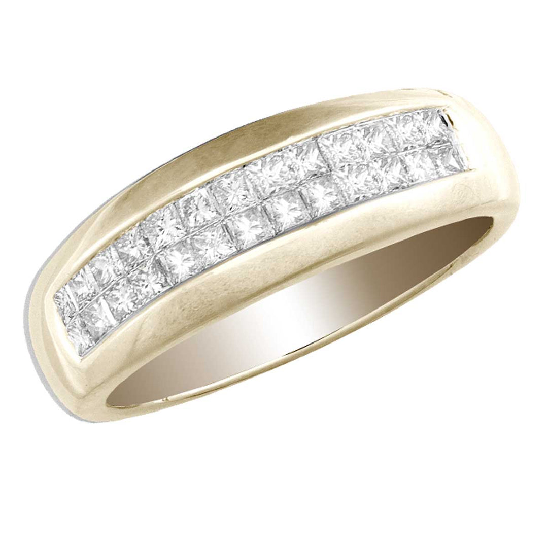 14K Yellow Gold 1CT Lab Diamond Mens Statement Ring
