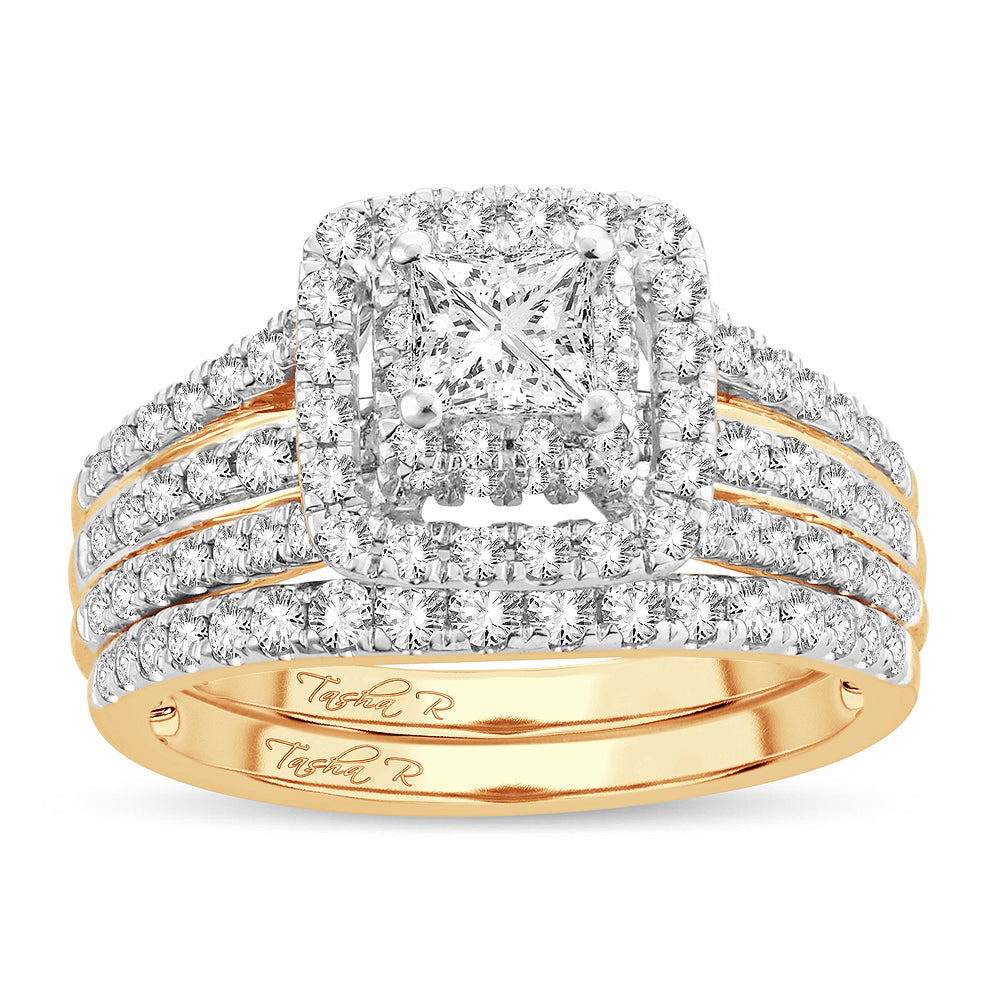 14K Yellow Gold 1.50CT Diamond Engagement Ring for Her