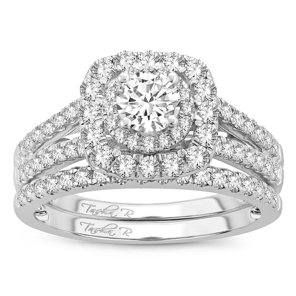 Brilliant 14k White Gold 1.40CT Diamond Bridal Ring