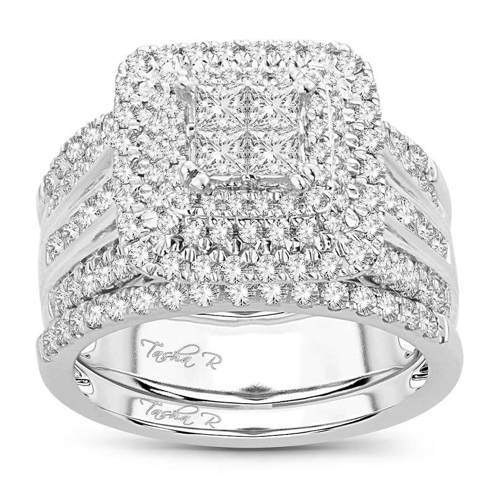 Luminous 14K White Gold 2.01CT Diamond Bridal Ring