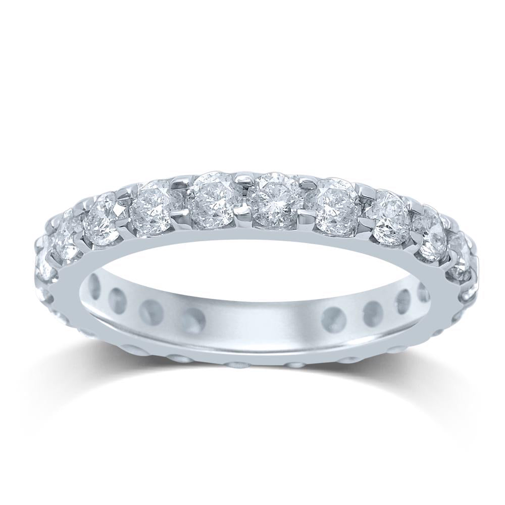 Brilliant 14k White Gold Lab Diamond Eternity Band (2.00CT)