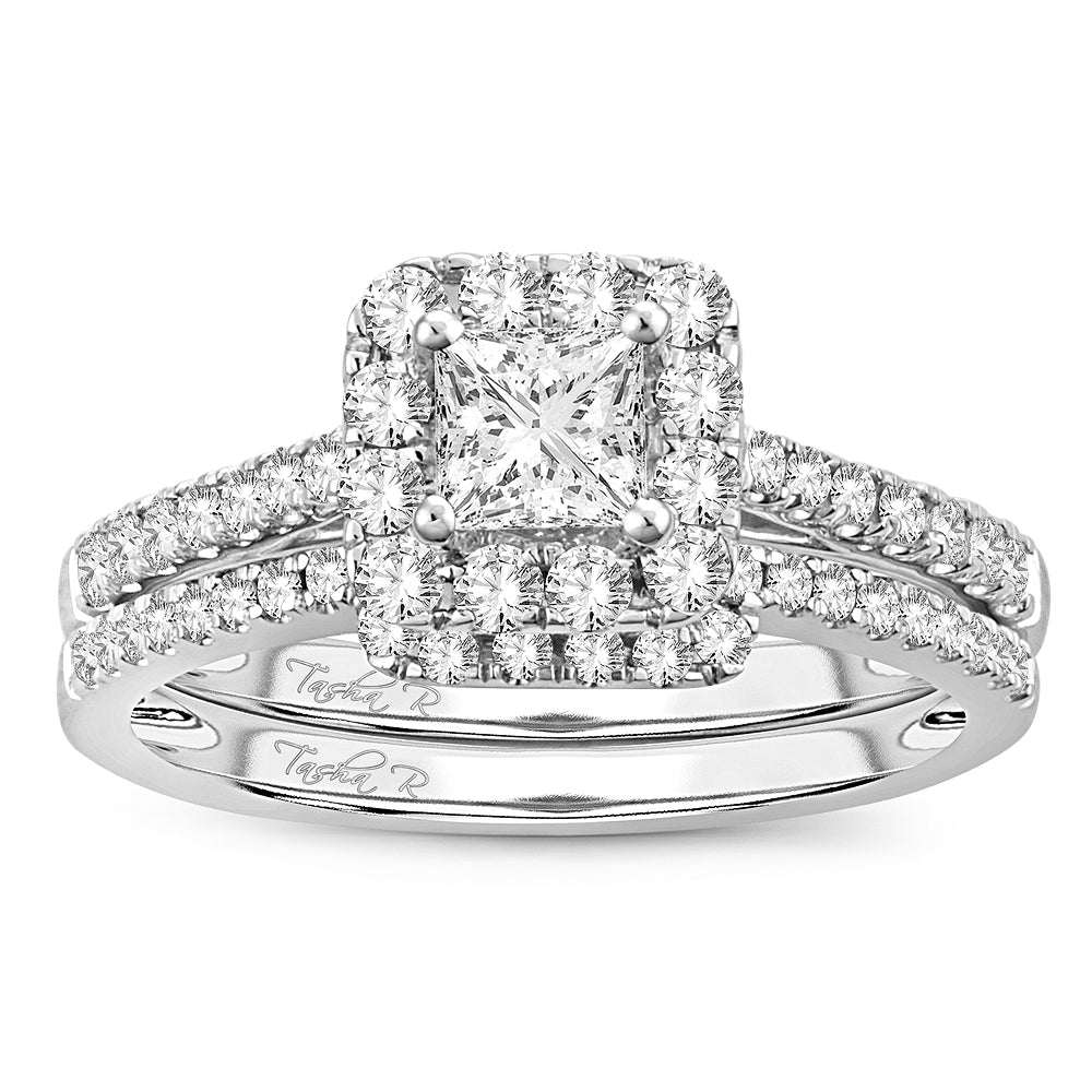 14k White Gold 1CT Diamond Bridal Ring of Timeless Love