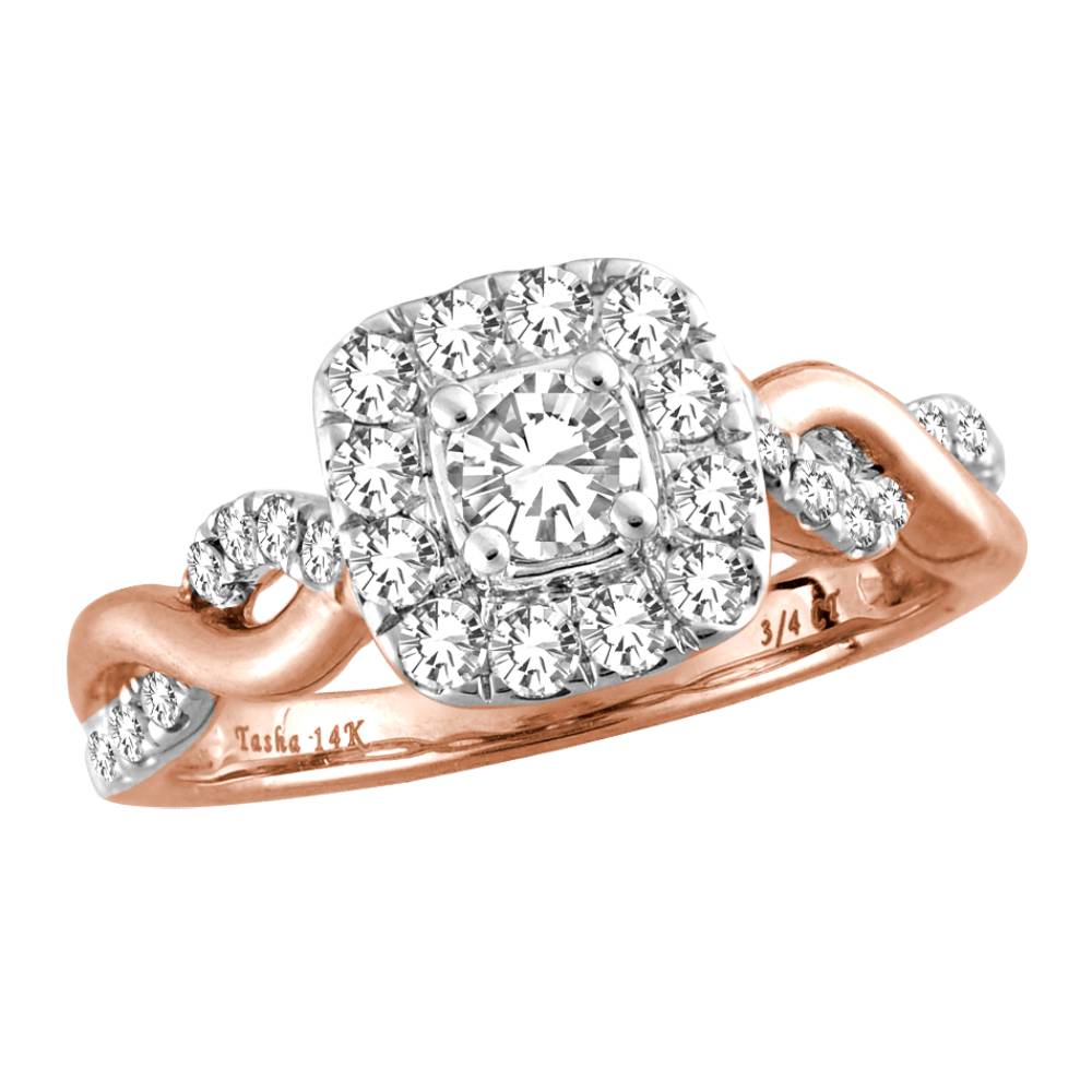 Romantic 14k Rose Gold Lab Diamond Engagement Ring (0.70 CT)