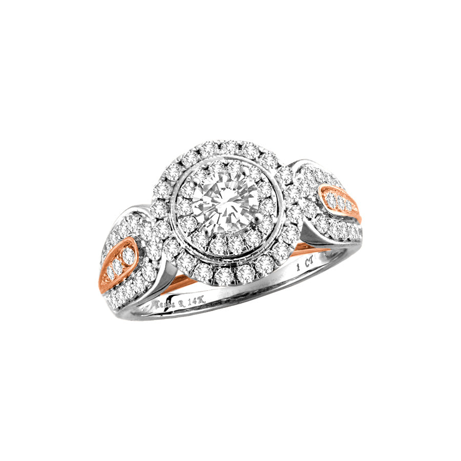Romantic 14K Two-Tone 1.20CT Diamond Engagement Ring