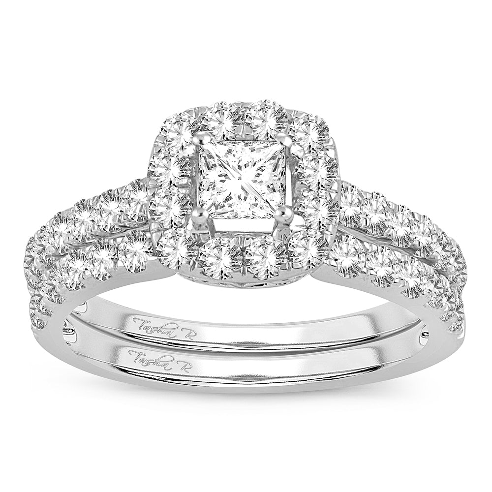 Timeless 14K White Gold 1.42CT Diamond Bridal Ring
