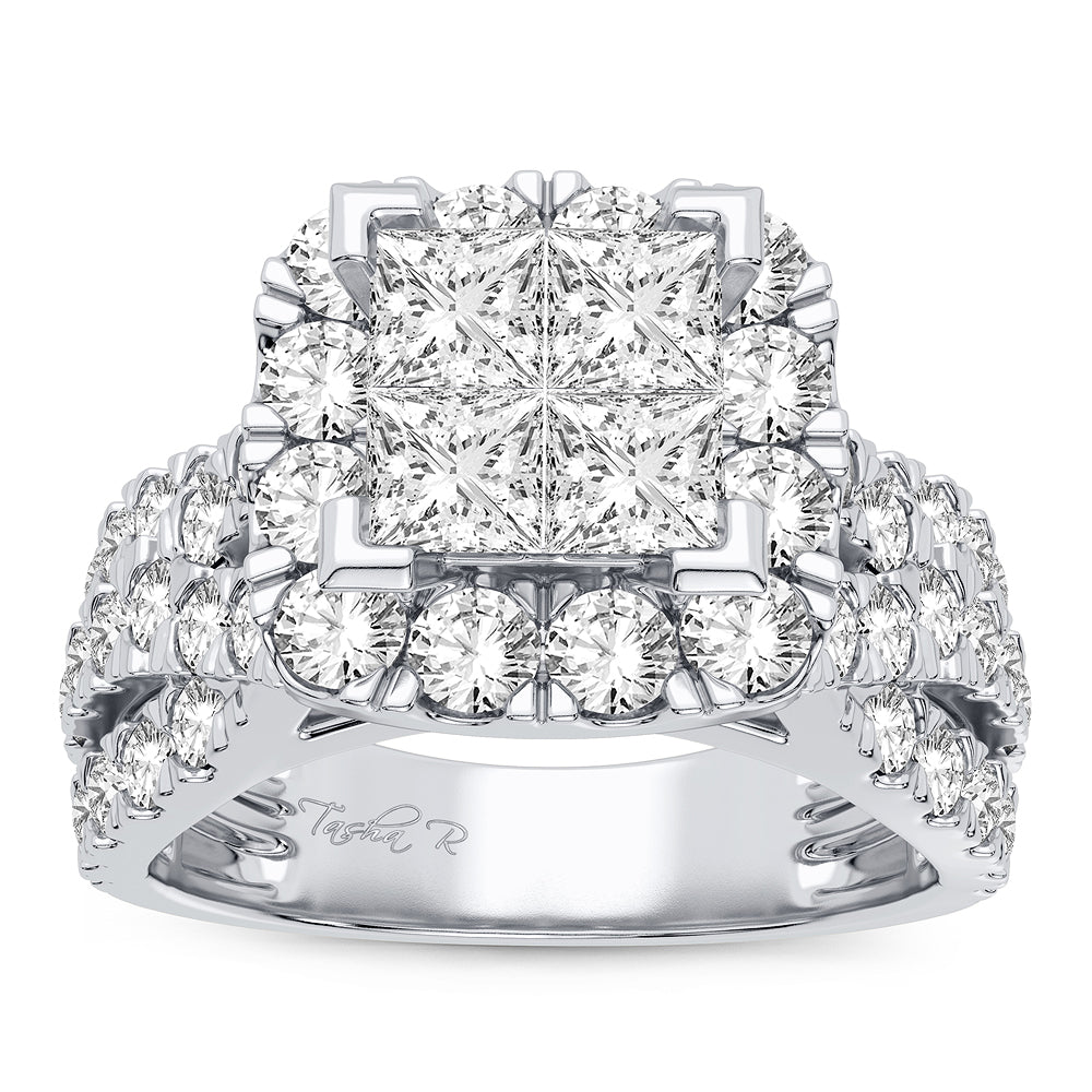 Luminous 14K White Gold 2.65CT Diamond Engagement Ring