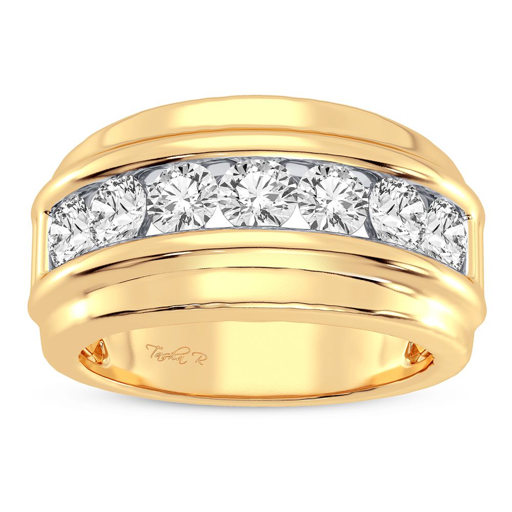 14K Yellow Gold Mens Diamond Statement Ring - 1CT Brilliance