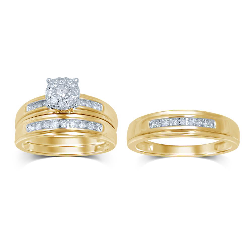 14k Yellow Gold Lab Diamond Trio Set - Chic Ensemble