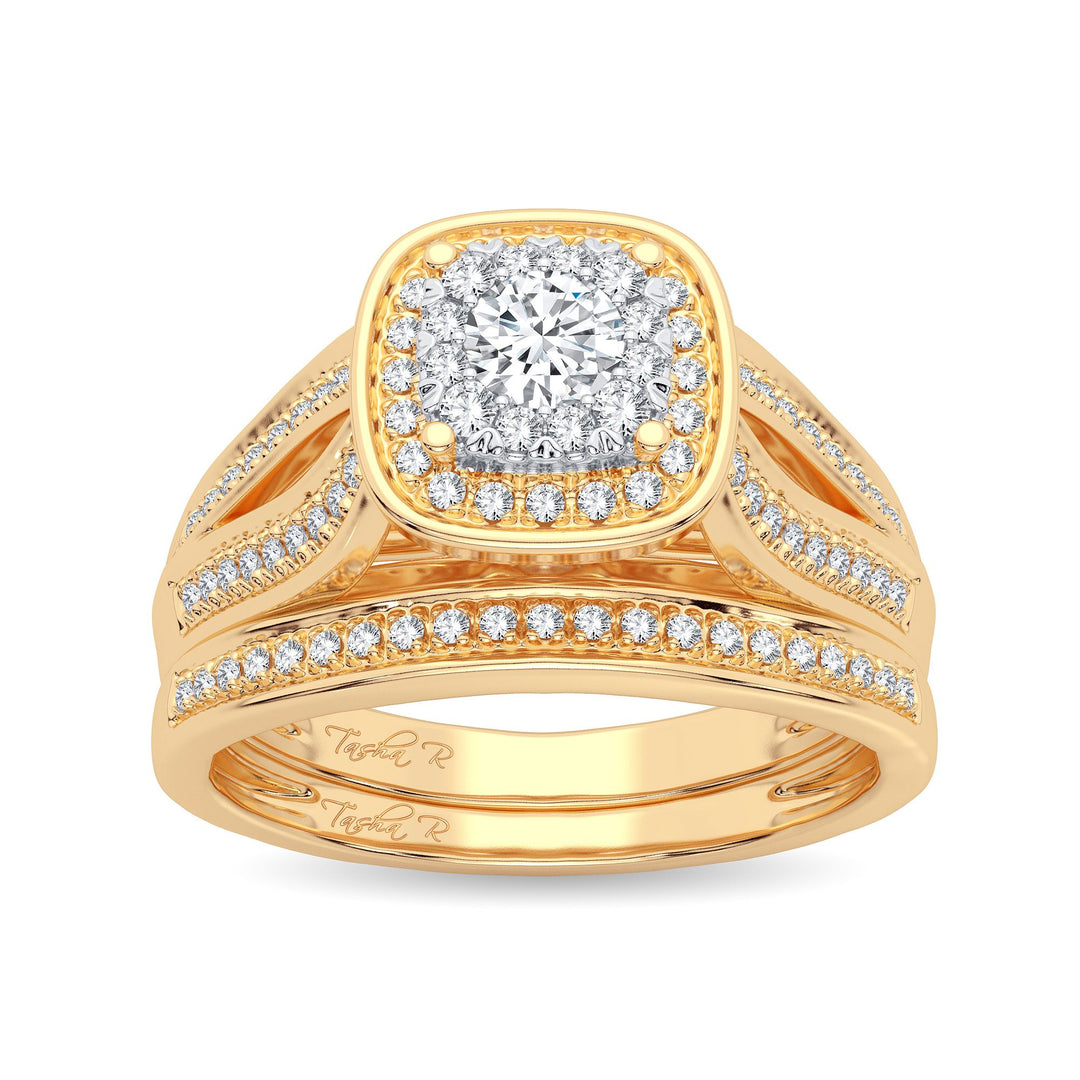 Elegant 14K Yellow Gold 0.40CT Diamond Bridal Ring