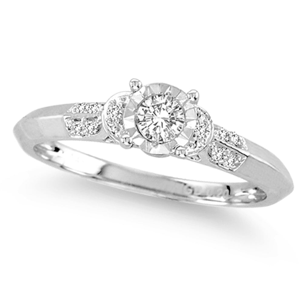 Timeless 14k White Gold Lab Diamond Promise Ring (0.20 CT)