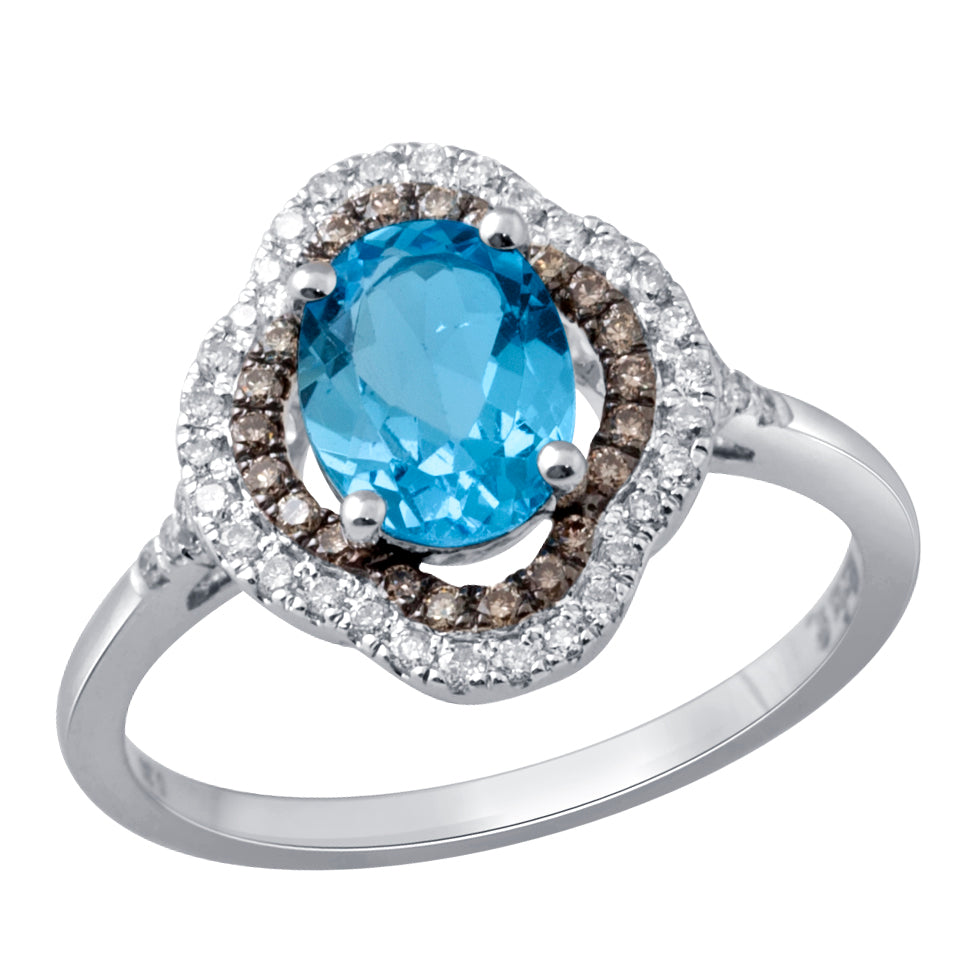 Luminous 18k White Gold Lab Diamond & Pink Tourmaline Ring
