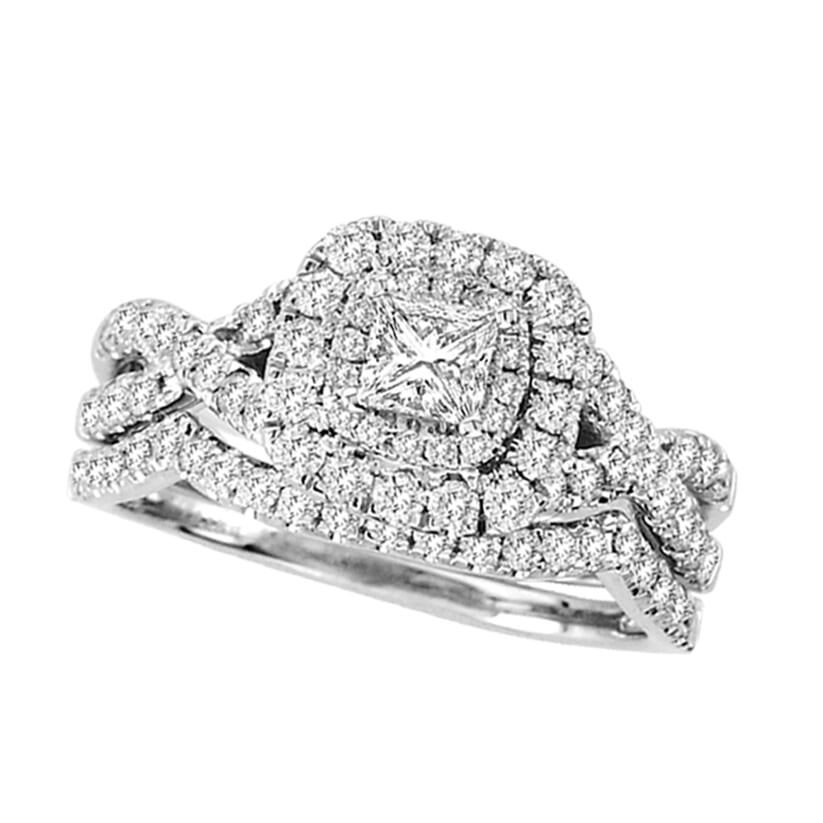 Timeless 14k White Gold 1CT Diamond Bridal Ring of Elegance