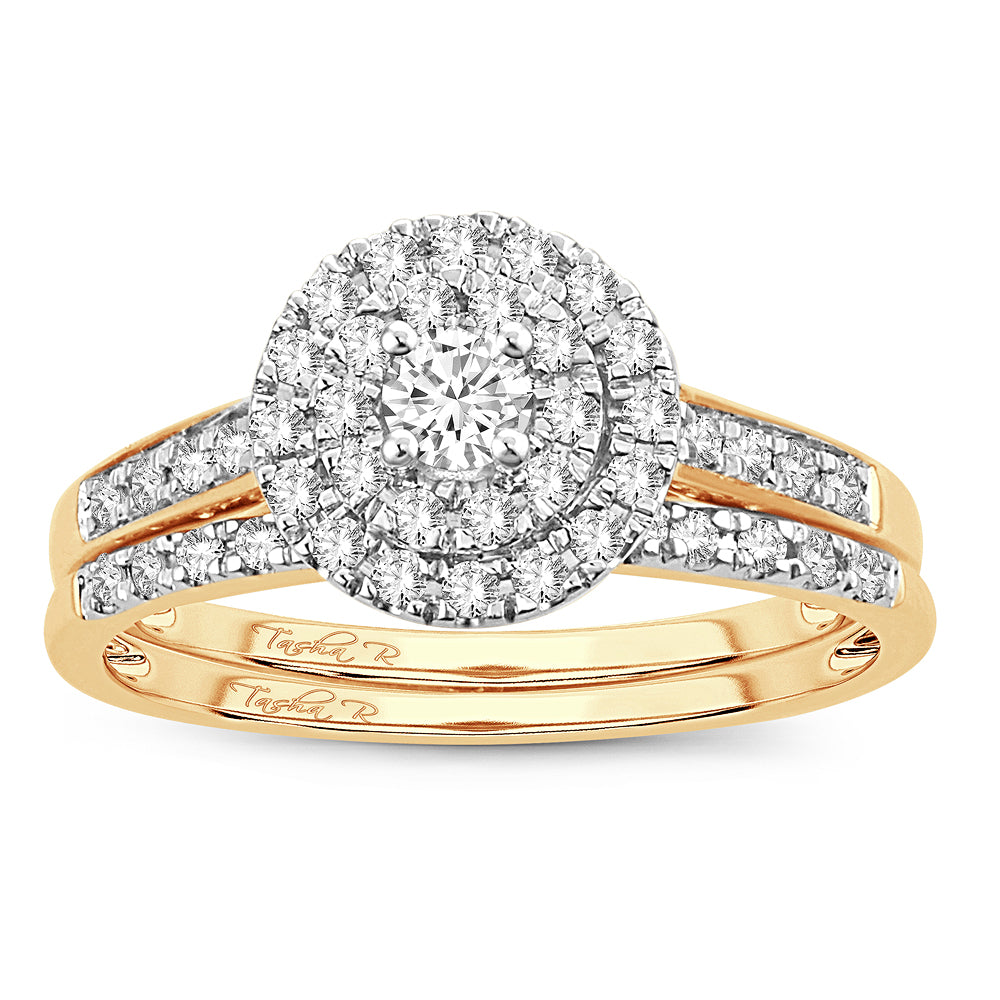14K Yellow Gold 0.50CT Diamond Engagement Ring for Her