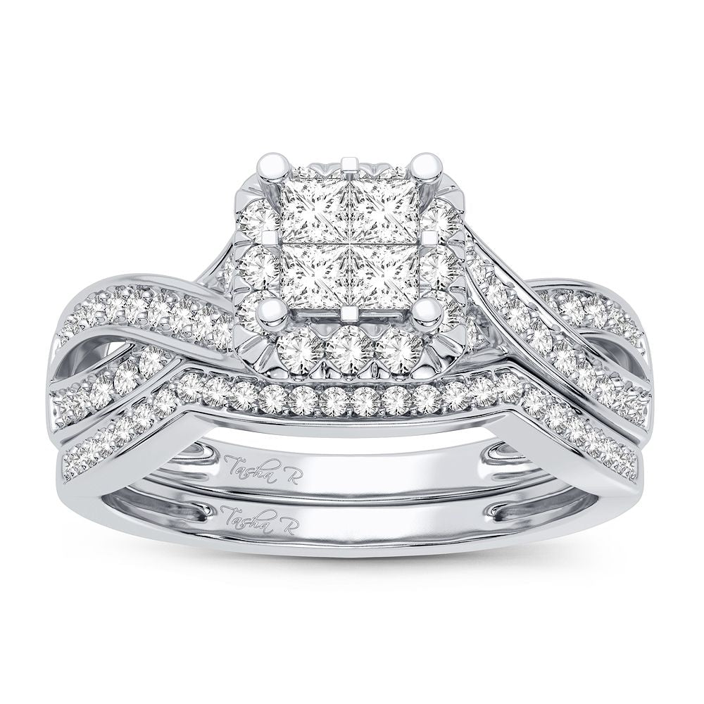Timeless 14K White Gold 0.61CT Diamond Bridal Ring