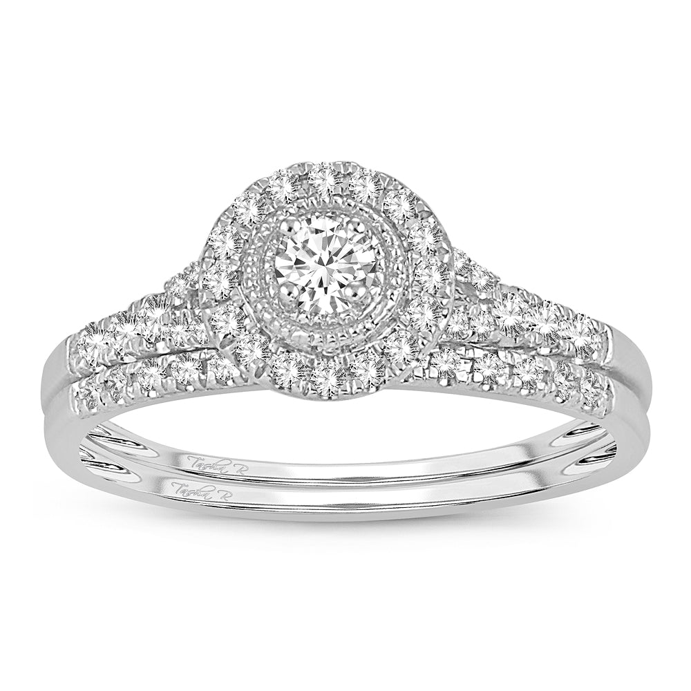 Timeless 14K White Gold 0.34CT Diamond Bridal Ring