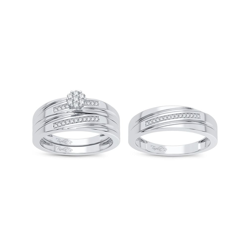 Sparkling 14k White Gold Diamond Trio Set for Women