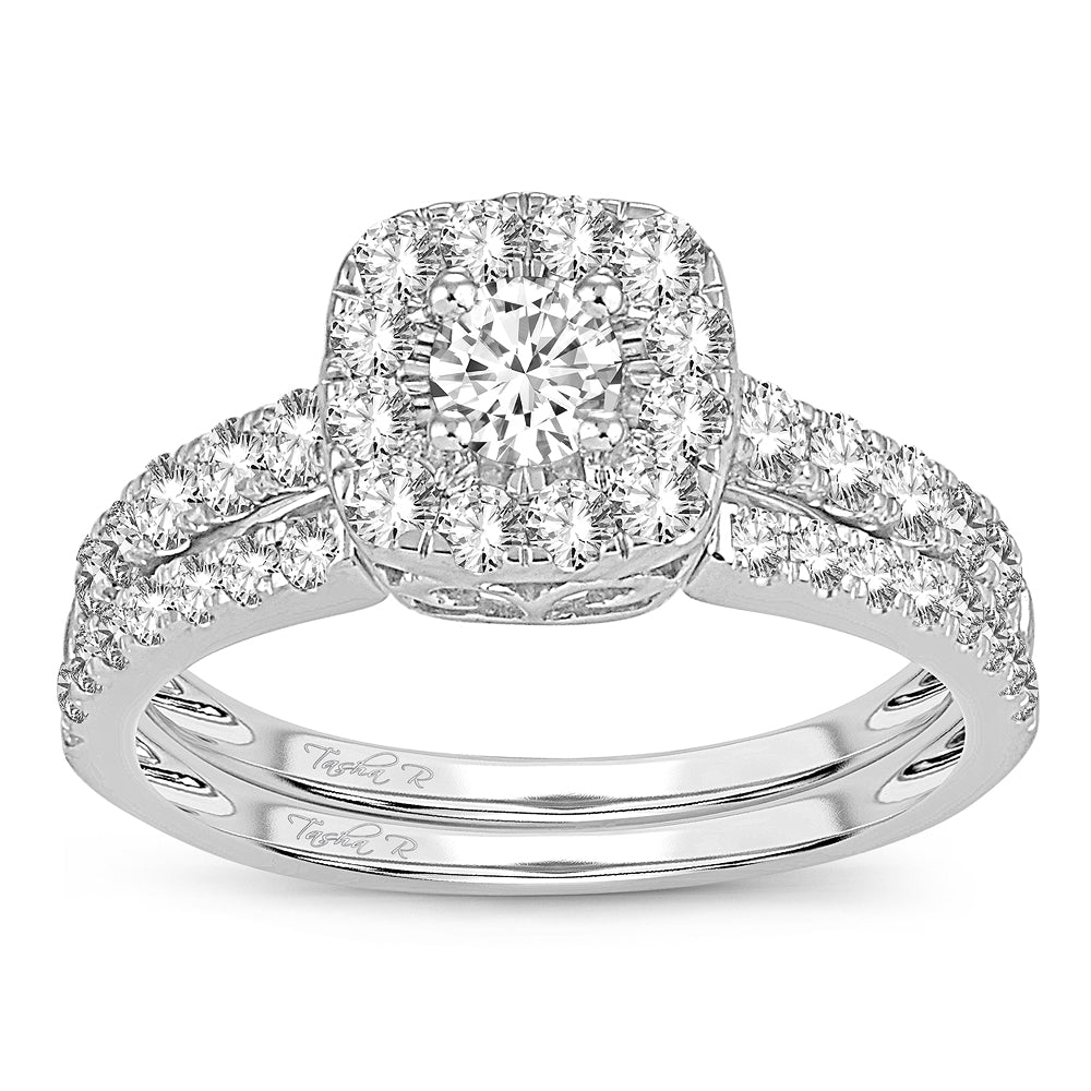 Timeless 14K White Gold 1CT Diamond Bridal Ring for Her