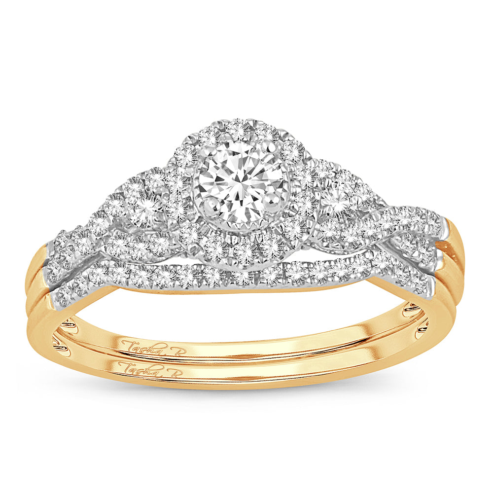 Timeless 14K Yellow Gold 0.50CT Diamond Bridal Ring for Her