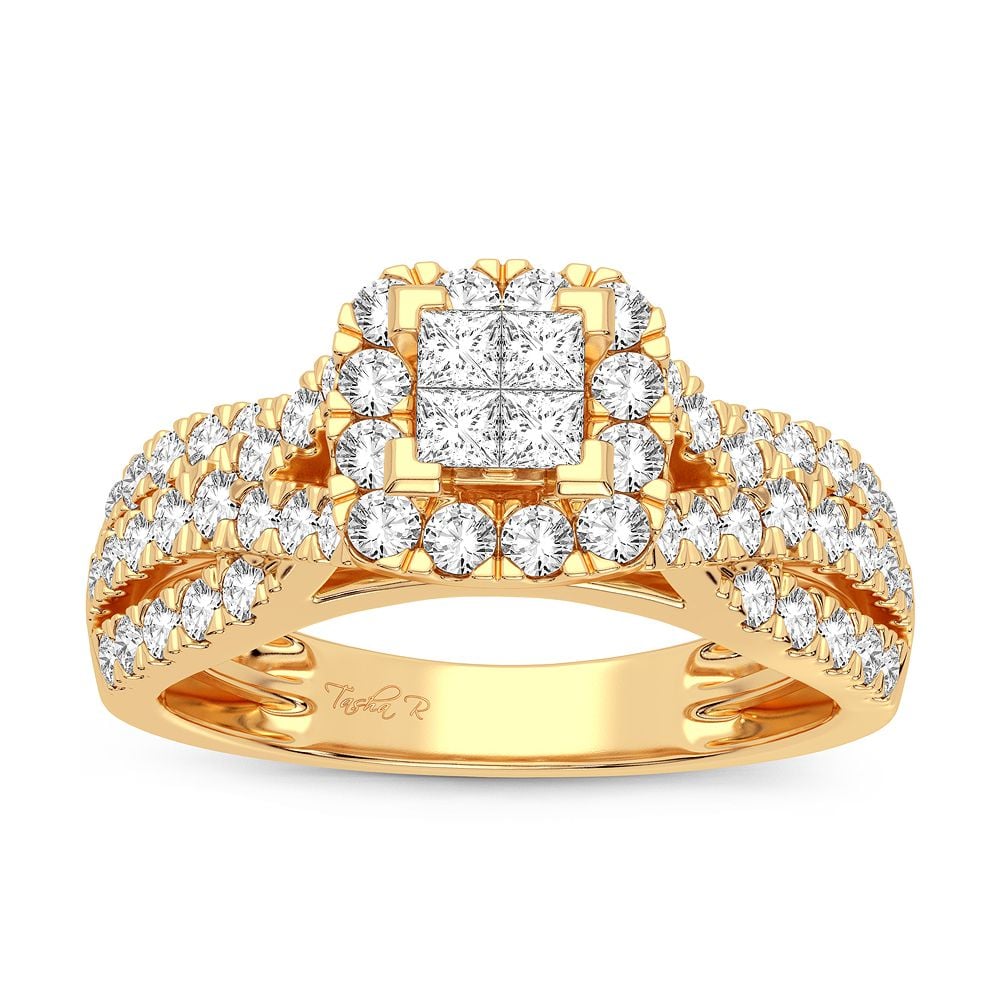 Timeless 10k Yellow Gold 1CT Diamond Womens Ring