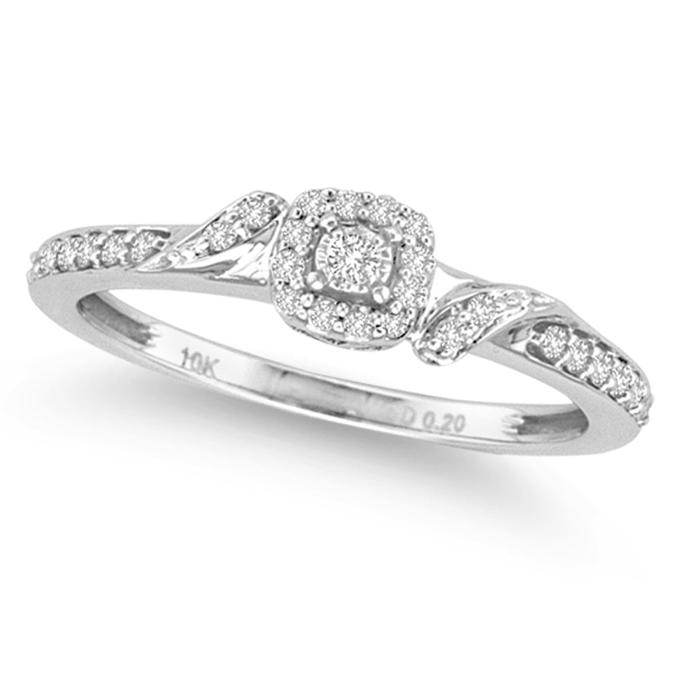 10k White Gold Lab Diamond Promise Ring - Timeless Commitment