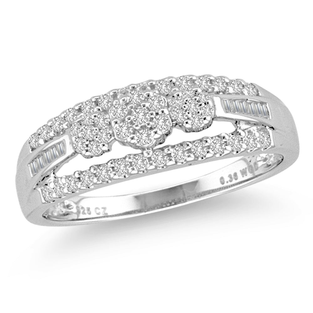 Chic 14k White Gold Lab Diamond Fashion Band Ring