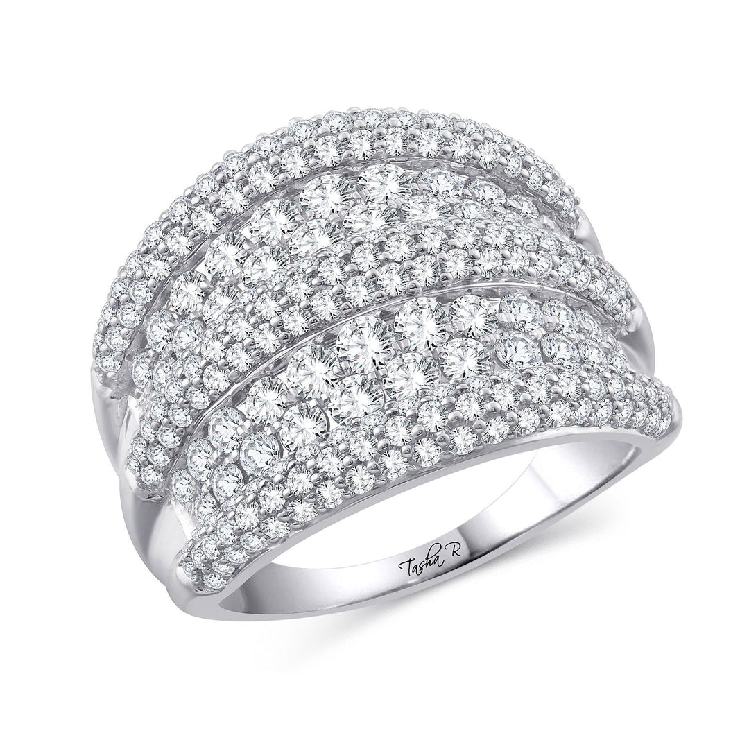 Luminous 14k White Gold 2.61CT Lab Diamond Anniversary Band