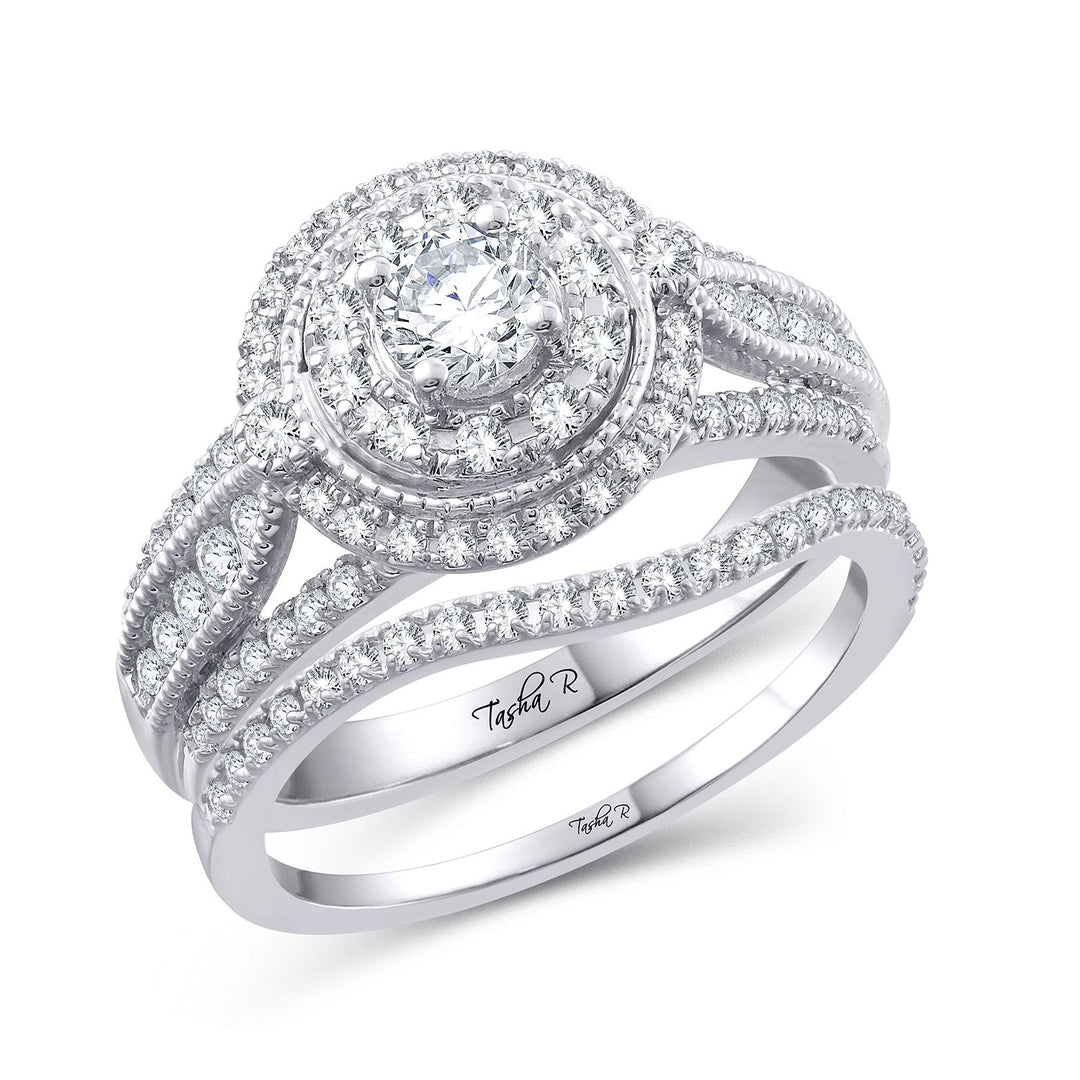 14k White Gold 1CT Lab Diamond Bridal Semi-Mount Ring