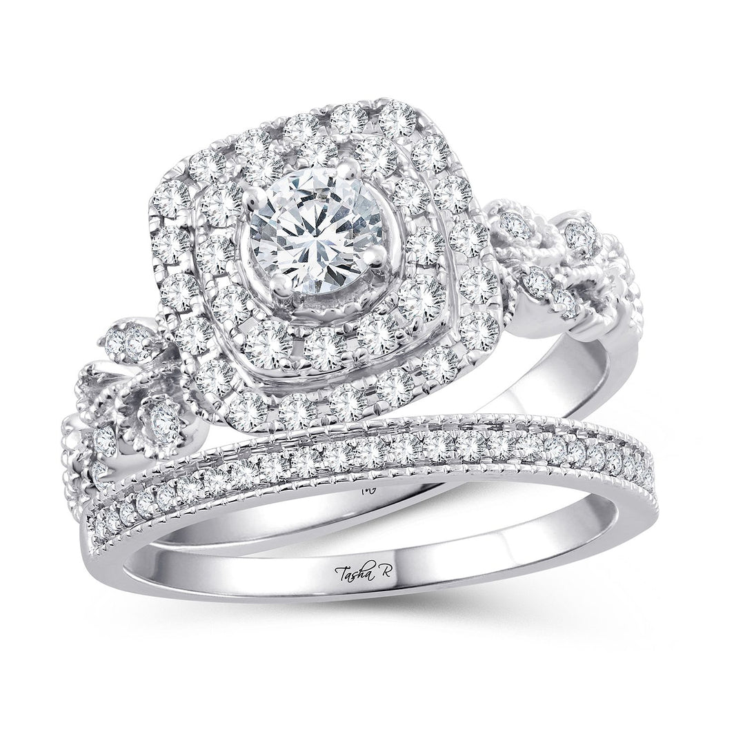 14k White Gold 1CT Lab Diamond Bridal Semi-Mount Ring
