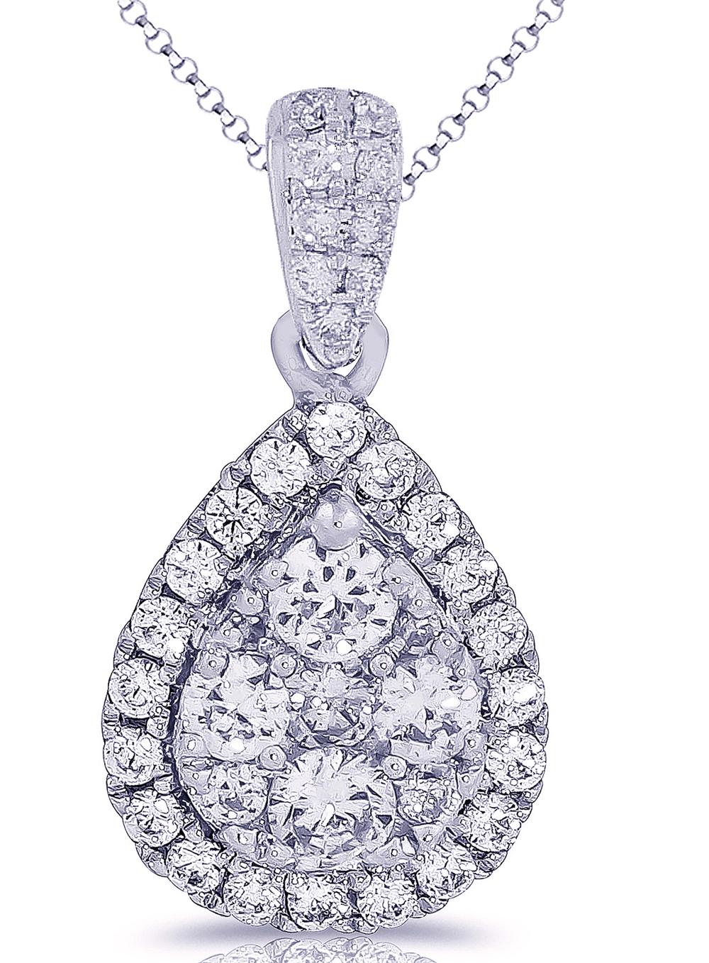 Chic 14k White Gold 0.73ct Lab Diamond Pendant for Her