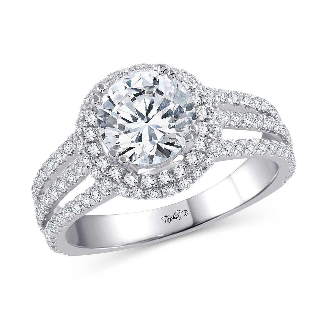 14k White Gold 0.79CT Lab Diamond Engagement Ring Semi-Mount