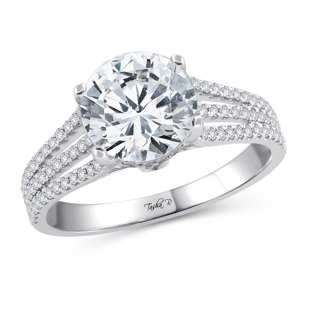 14k White Gold Lab Diamond Engagement Ring Semi Mount (0.38CT)