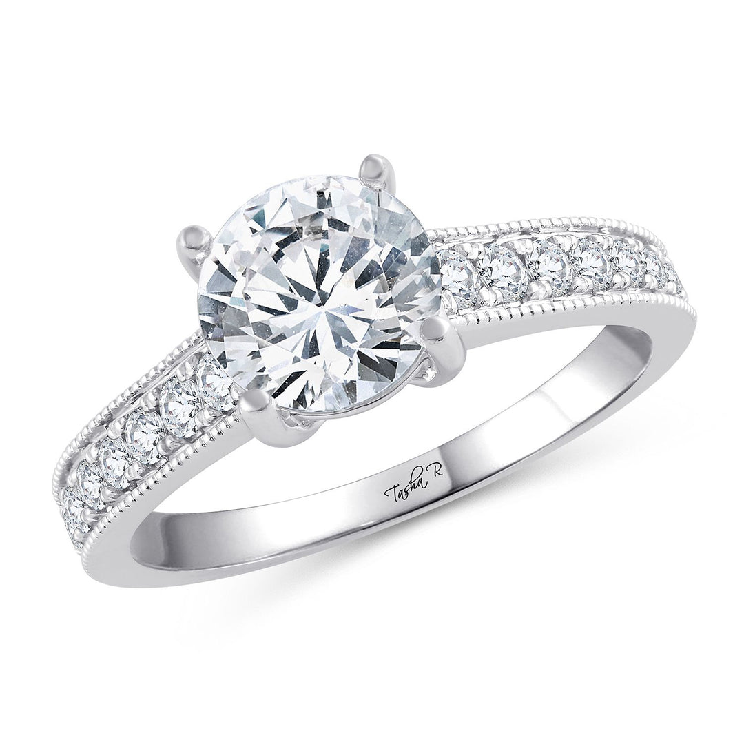 14k White Gold Lab Diamond Semi Mount Engagement Ring