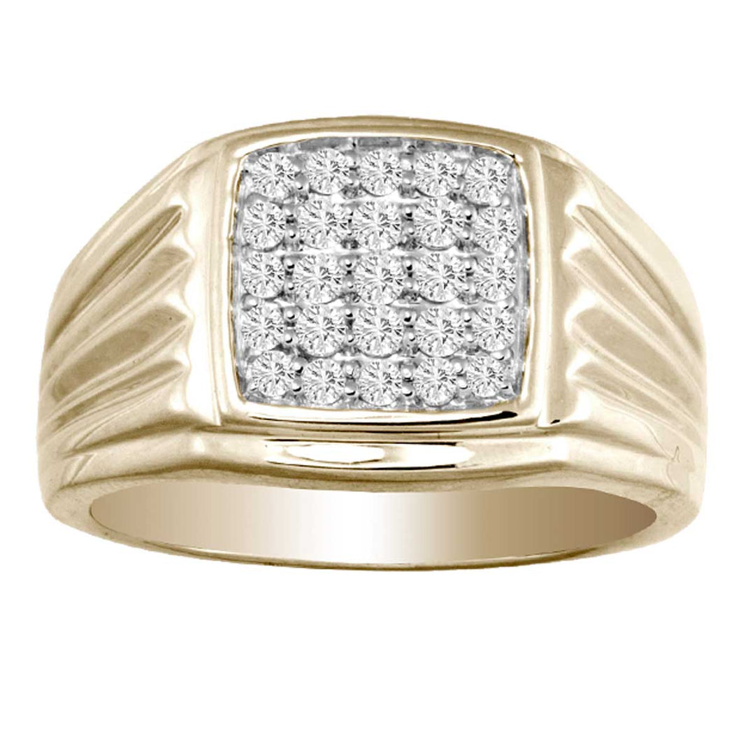 14K White Gold Lab Diamond Mens Statement Ring - 0.50CT