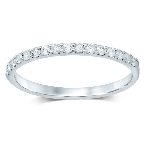 Sparkling 14K White Gold Diamond Womens Band