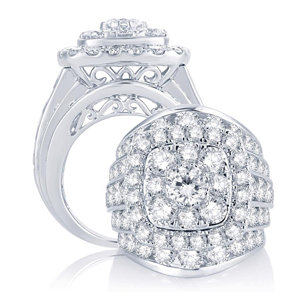 14k White Gold Lab Diamond Bridal Ring (10.00 CT Brilliance)