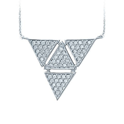 10k White Gold 0.25CT Lab Diamond Pendant Necklace