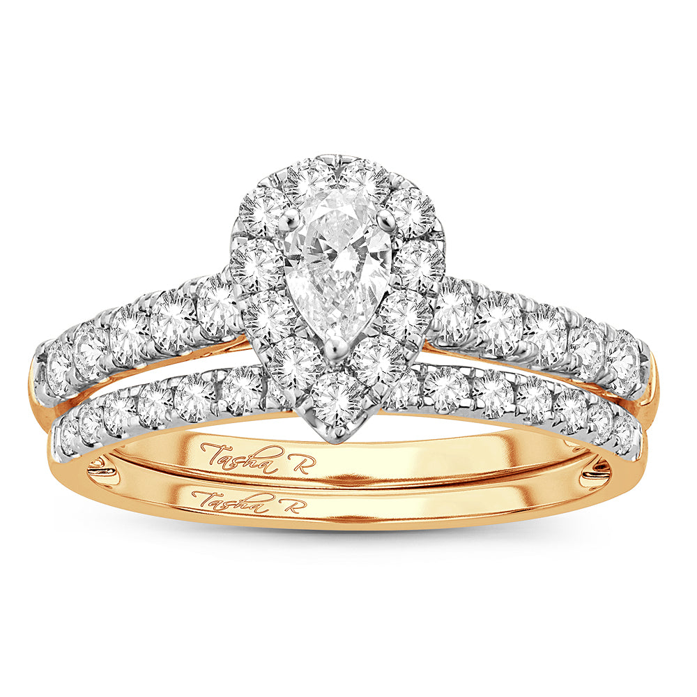 14K Yellow Gold 1CT Diamond Engagement Ring for Her
