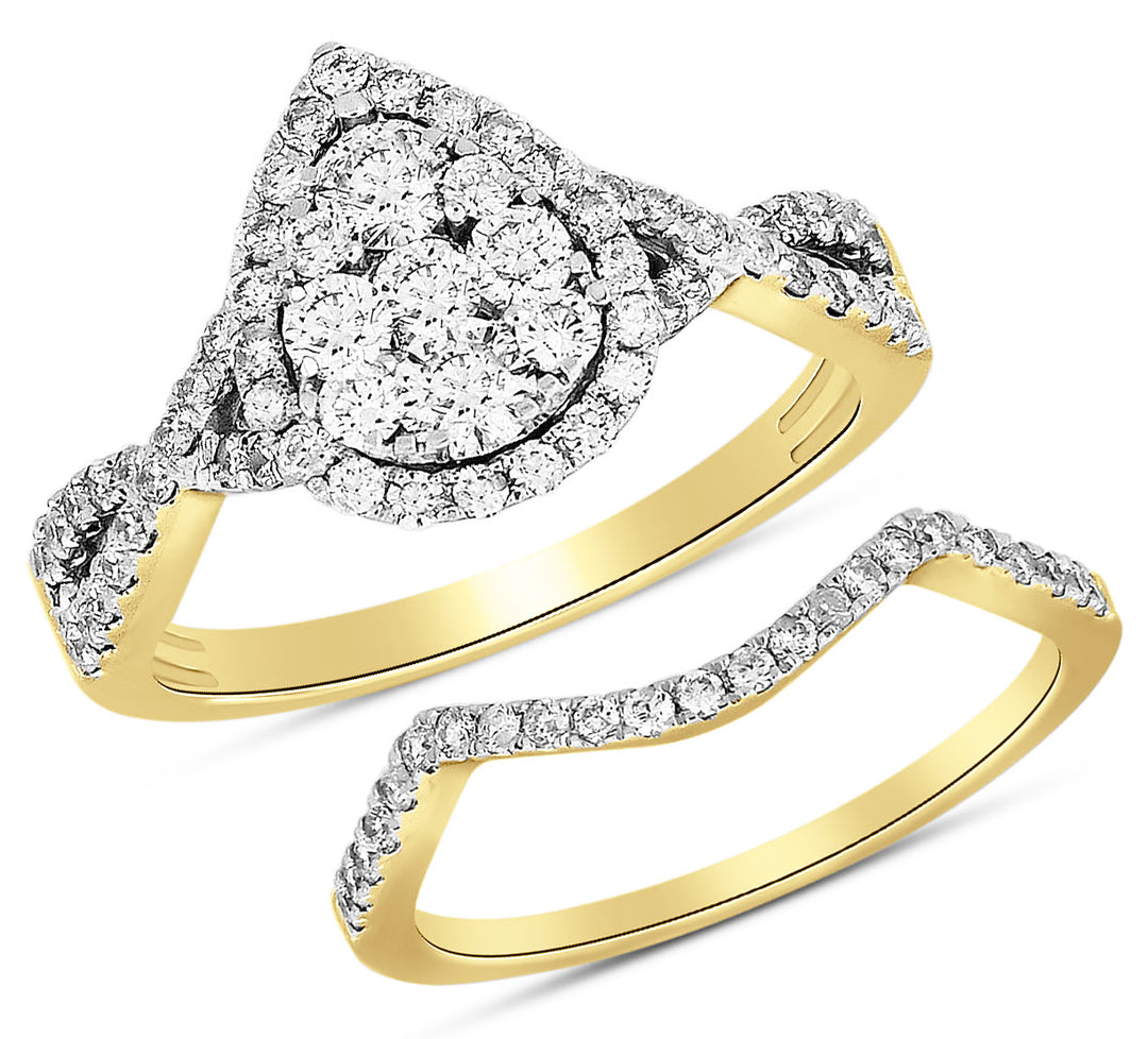 14K Yellow Gold Lab Diamond Bridal Ring - 1.00ct Brilliance