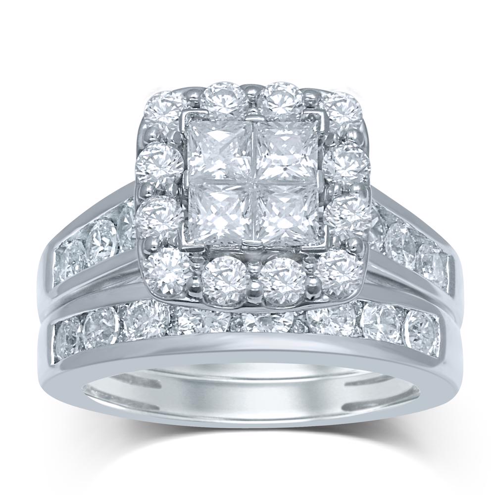 Brilliant 14k White Gold Lab Diamond Bridal Ring 3CT