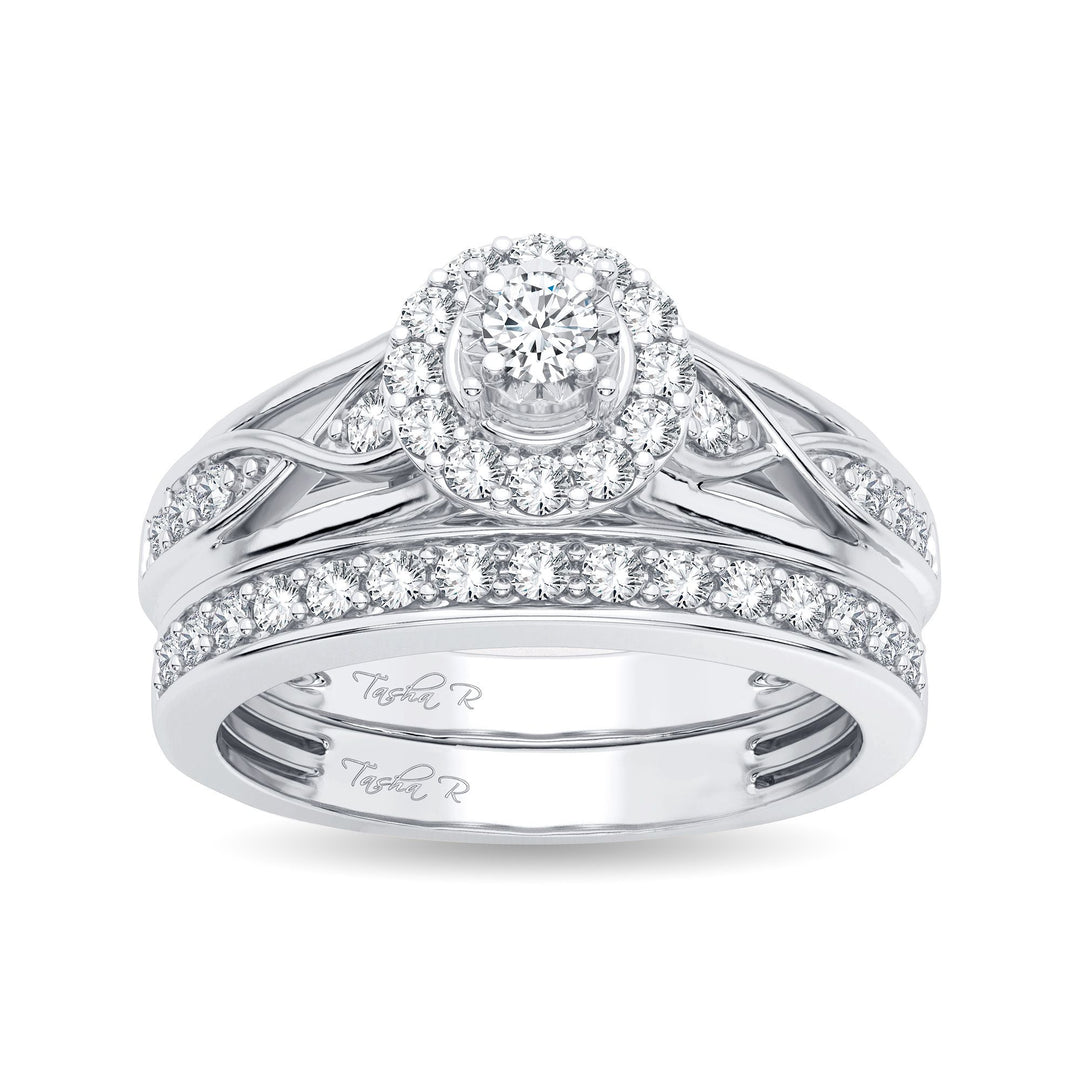 Timeless 14K White Gold 0.54CT Diamond Bridal Ring
