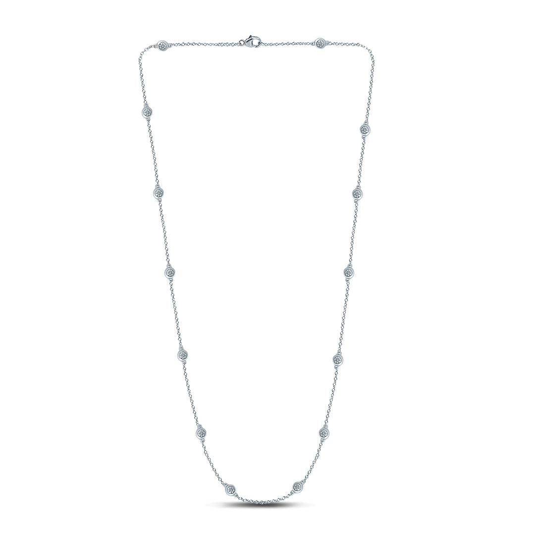 14k White Gold 0.72CT Lab Diamond Pendant Necklace
