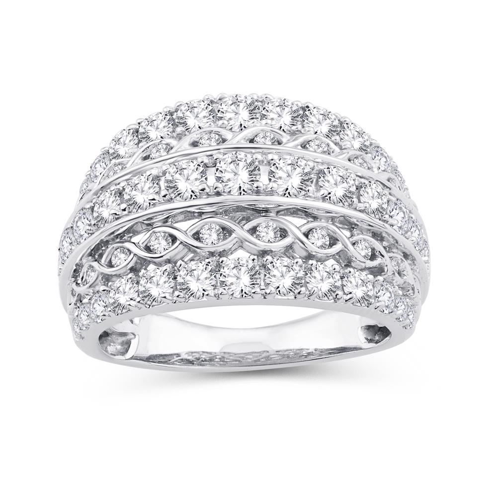 Brilliant 14k White Gold 2CT Lab Diamond Anniversary Band
